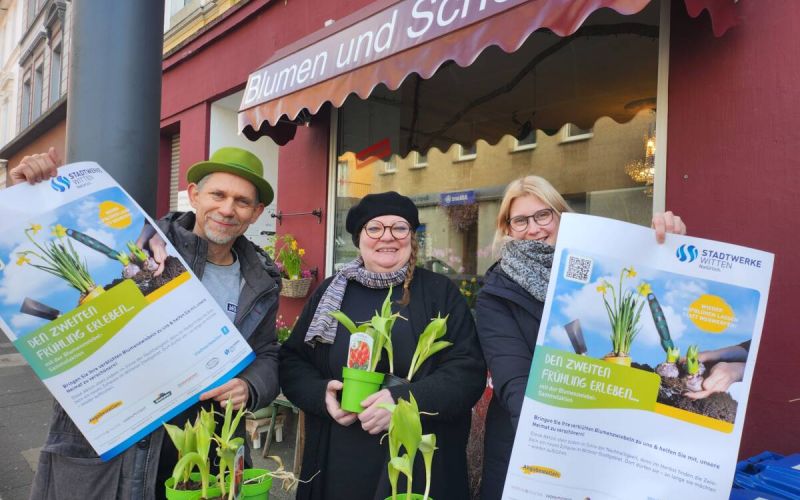 Naturtuche und Stadtwerke sammeln verblühte Blumenzwiebeln