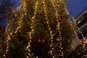 Obenrum ist der Herbeder Weihnachtsbaum bereits geschmückt – untenrum können die Herbeder selbst aktiv werden.